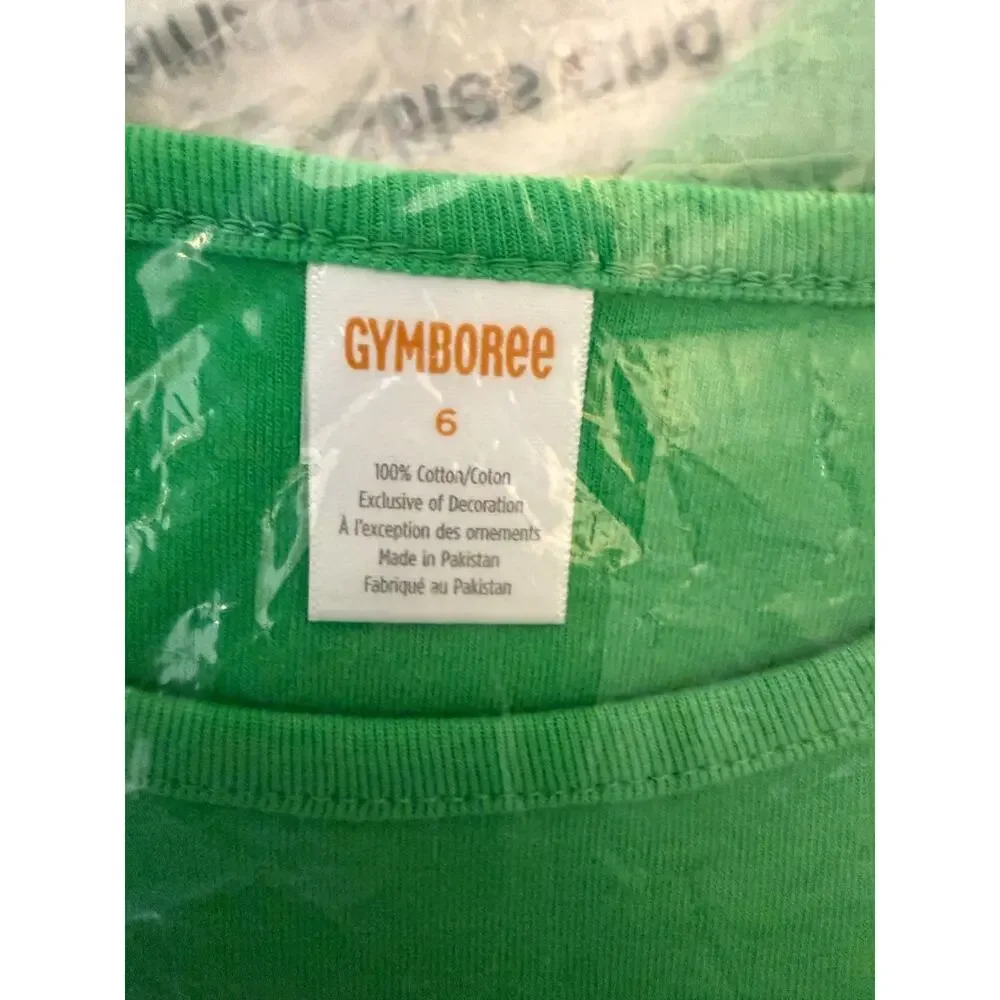NWT Gymboree Green W/Embroidered Rainbow Top & Shamrock Hair Clips